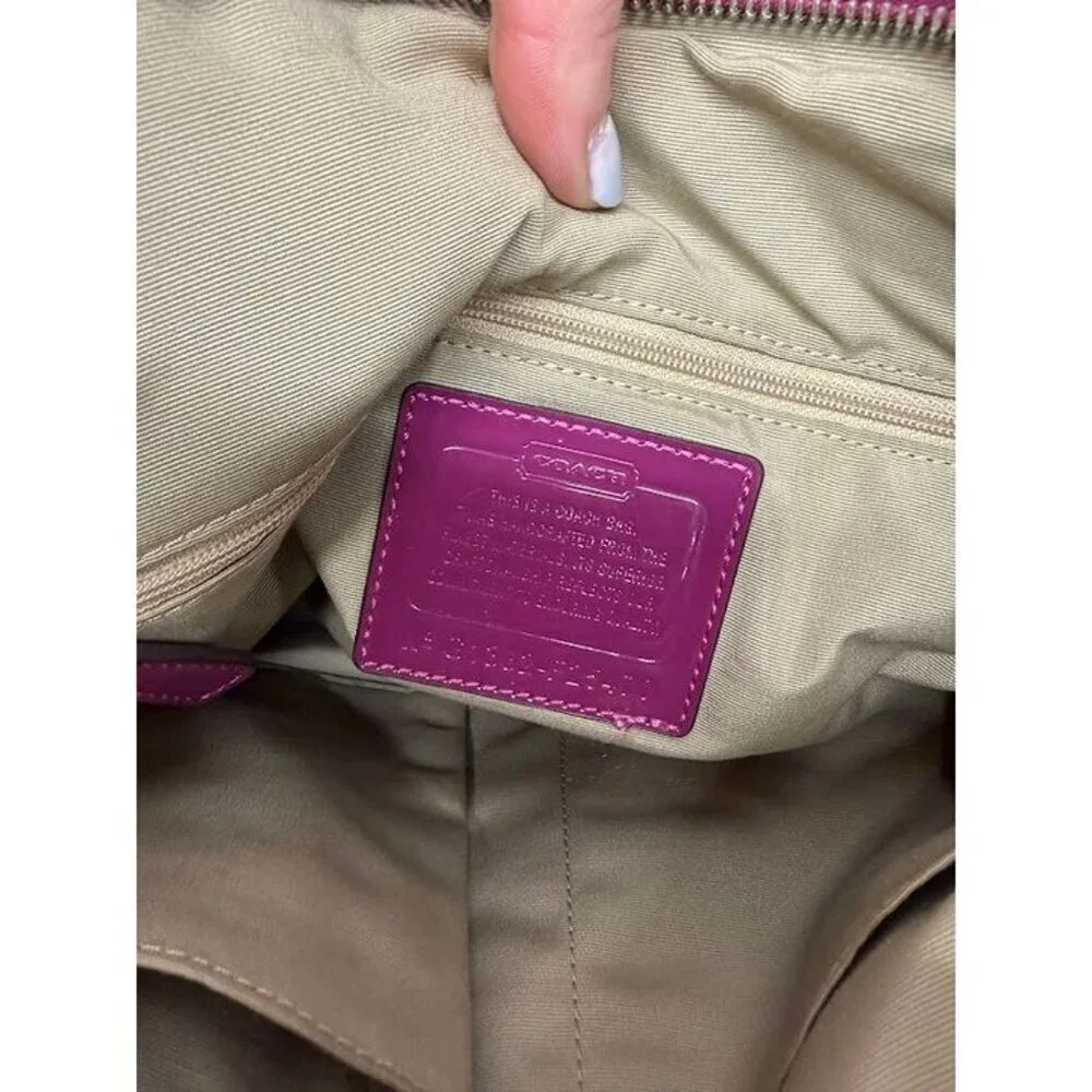 Coach Signature Sequin Passion Berry Handbag Tote